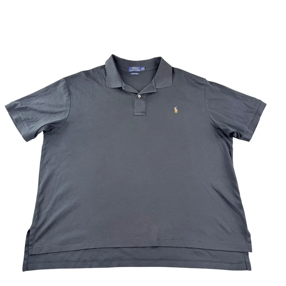 Polo Ralph Lauren Pima Soft Touch Polo Shirt‎ 2XB Black Classic Fit Minimalist